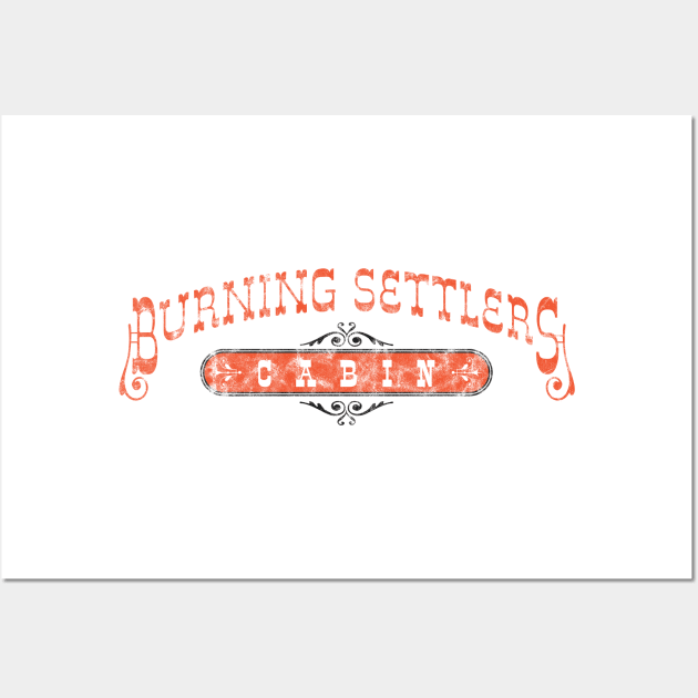 Burning Settlers Cabin Red and Black Wall Art by BurningSettlersCabin